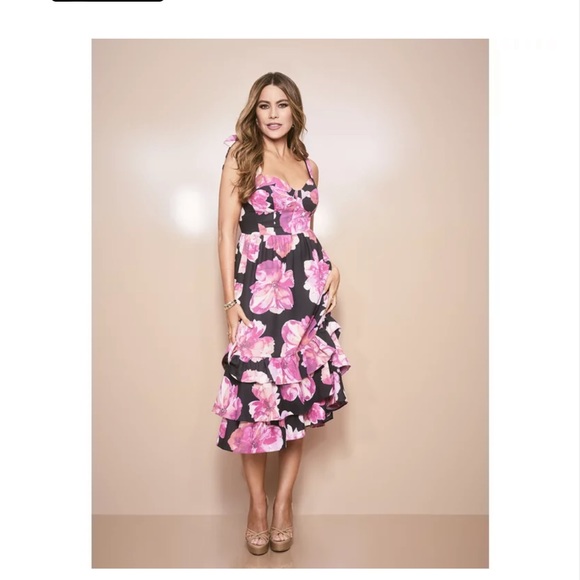 Sofia Jeans by Sofia Vergara Women's Bustier Midi Sundress floral small new $36 - Picture 2 of 7